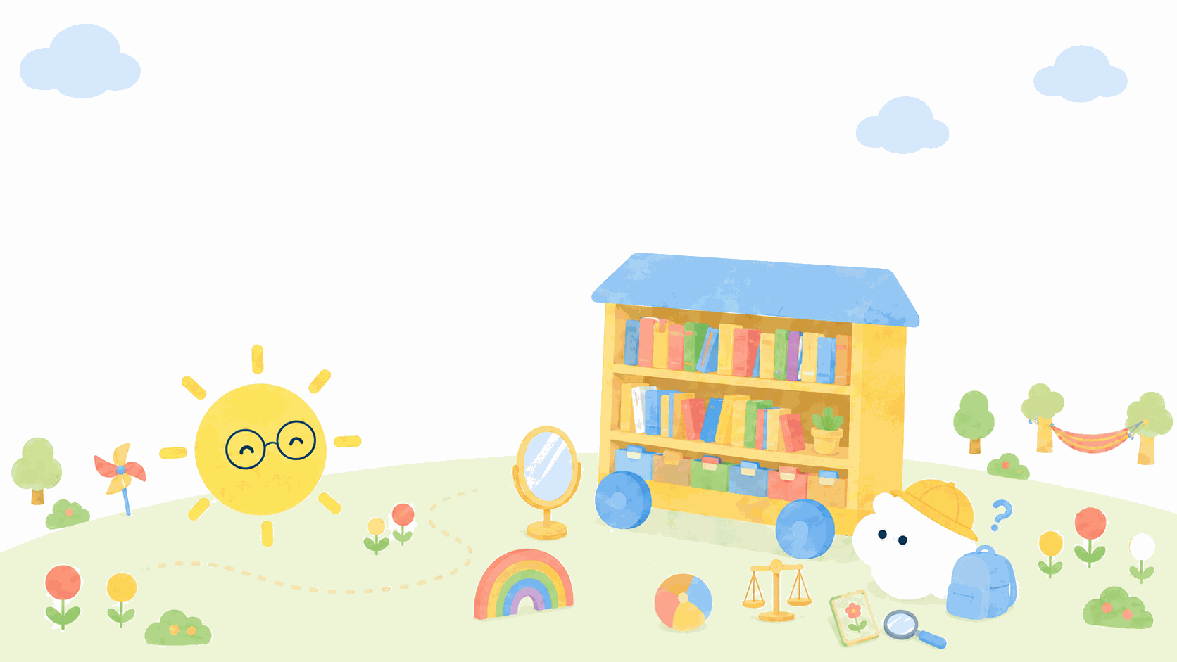 草原にやってきた学びの移動図書館で、小学生モヤンが言葉を調べる場面